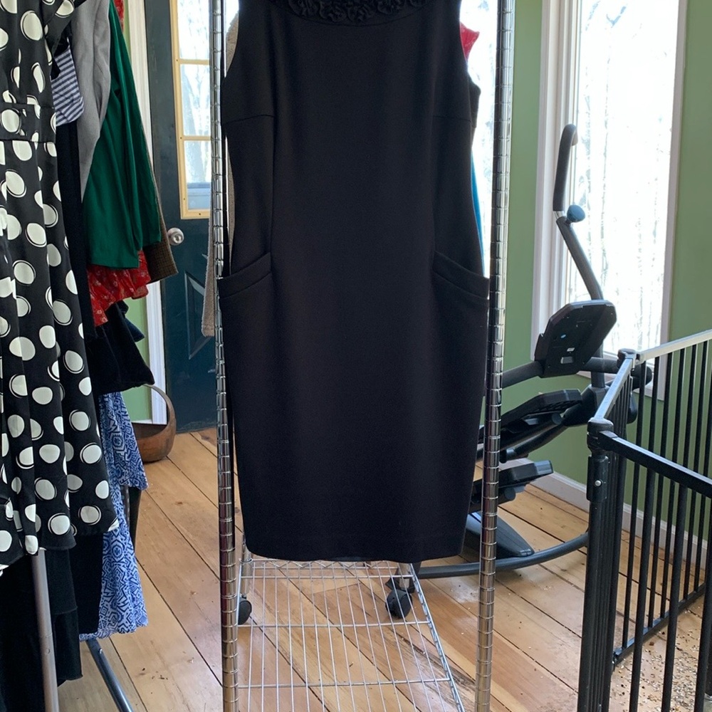Charter Club Black Sheath Midi Dress Sleeveless WITH POCKETS!!! 8P